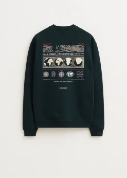 The Sting Sweater met print wereldbol<Heren Sweaters En Hoodies