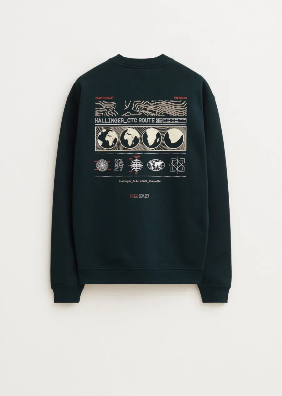 The Sting Sweater met print wereldbol<Heren Sweaters En Hoodies