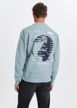 The Sting Sweater met print wereldbol<Heren Sweaters En Hoodies