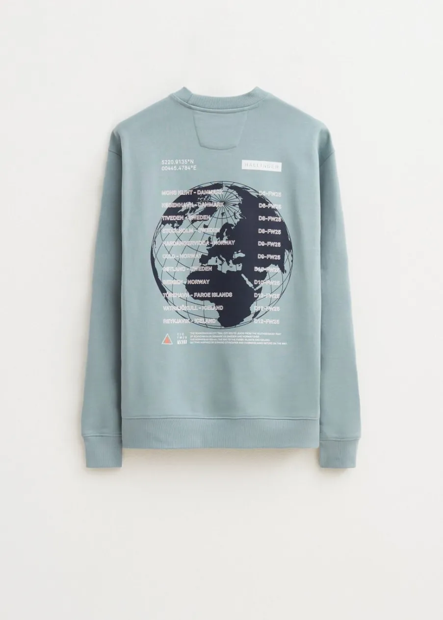 The Sting Sweater met print wereldbol<Heren Sweaters En Hoodies