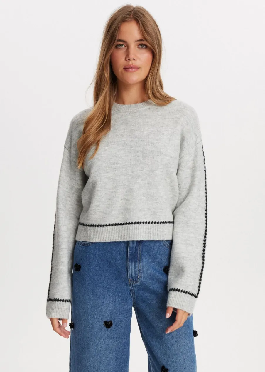 The Sting Trui met contrasterende details<DAMES Truien En Vesten