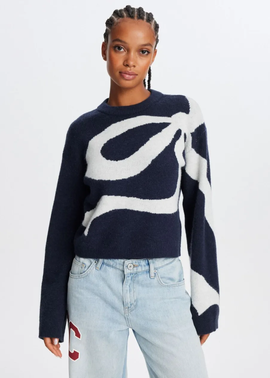 The Sting Trui met grote strik<DAMES Truien En Vesten