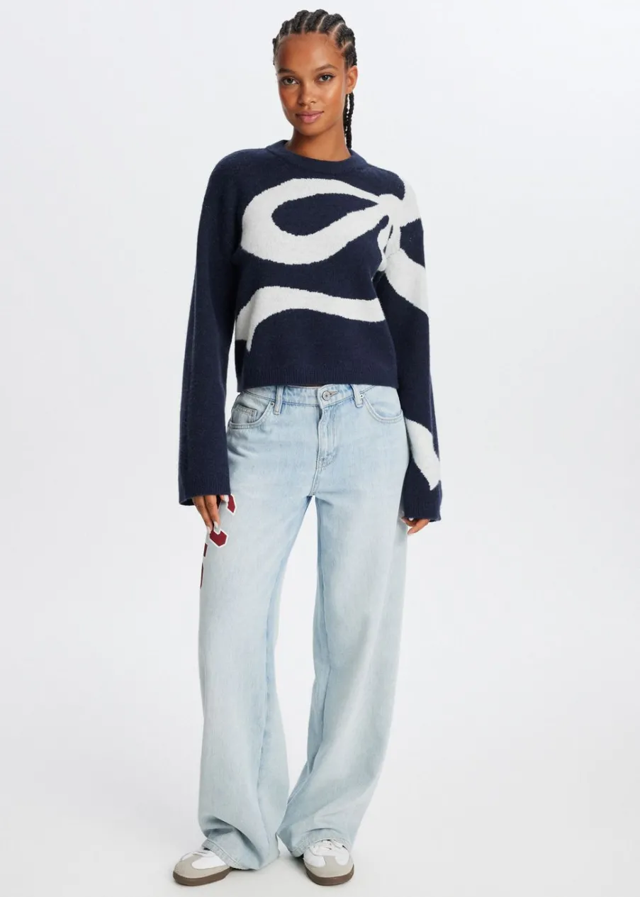 The Sting Trui met grote strik<DAMES Truien En Vesten