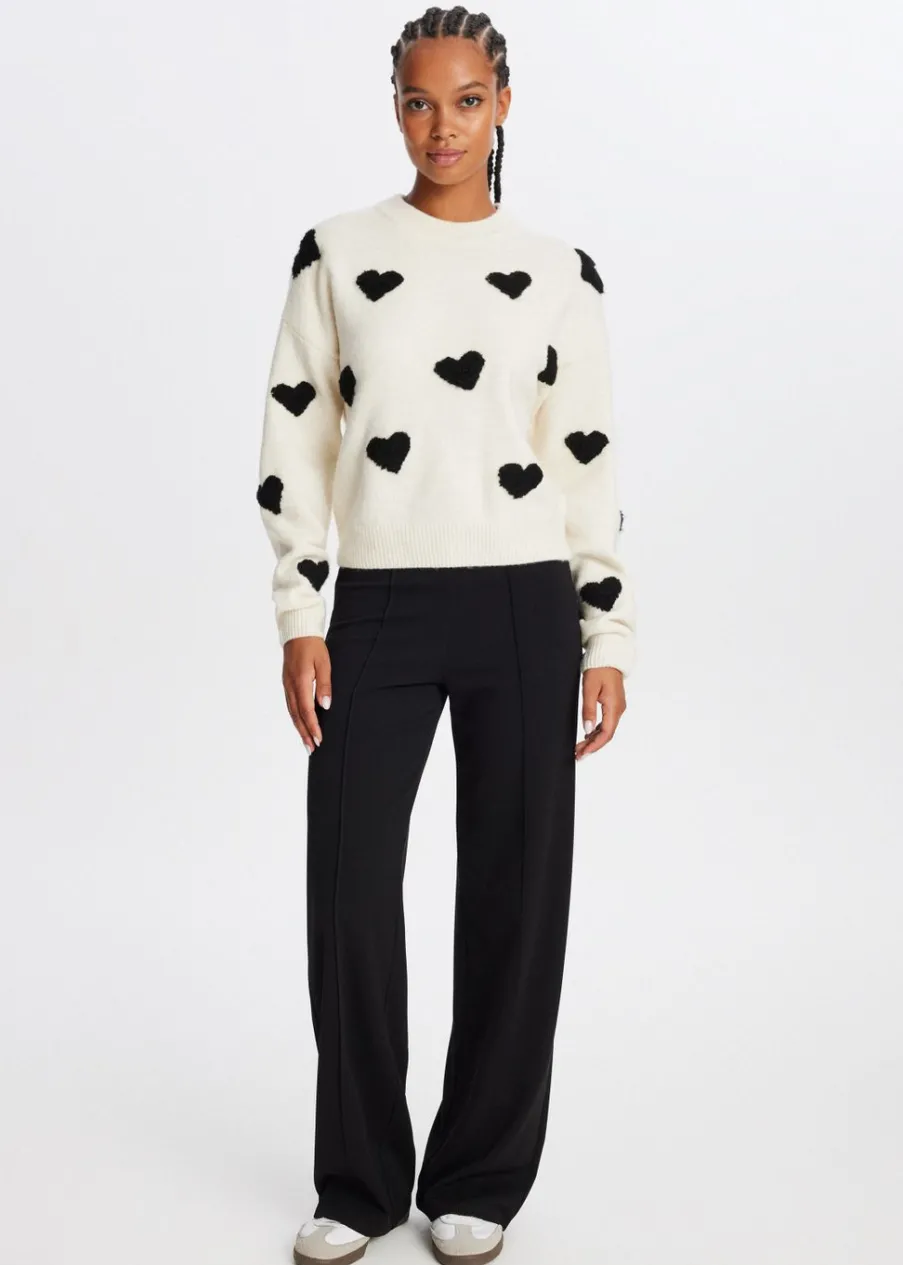 The Sting Trui met hartjes<DAMES Truien En Vesten