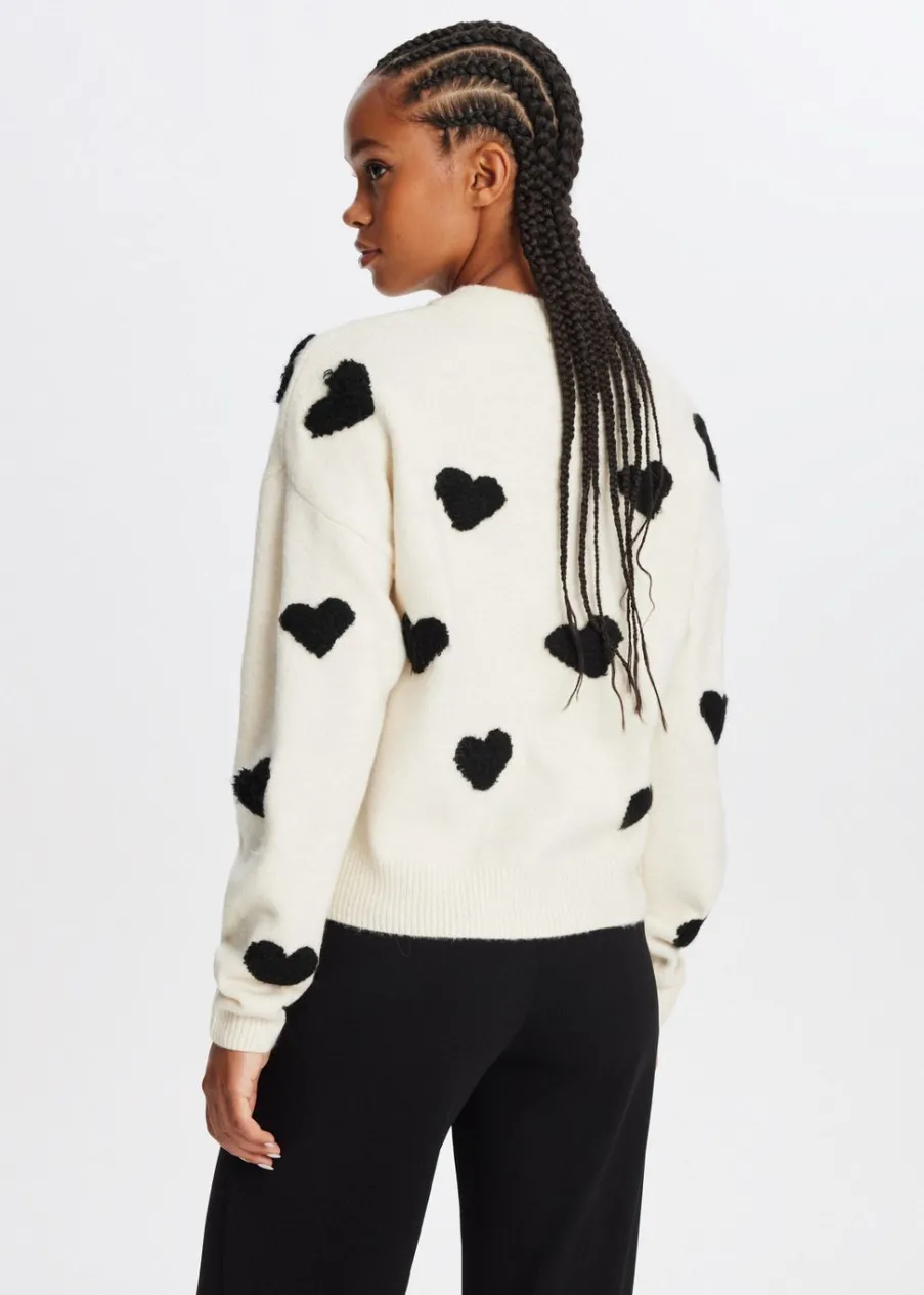 The Sting Trui met hartjes<DAMES Truien En Vesten