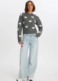 The Sting Trui met hartjes<DAMES Truien En Vesten