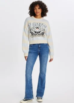 The Sting Trui met zwanenprint<DAMES Truien En Vesten