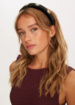 The Sting Velvet haarband met hartjes<DAMES Haaraccessoires