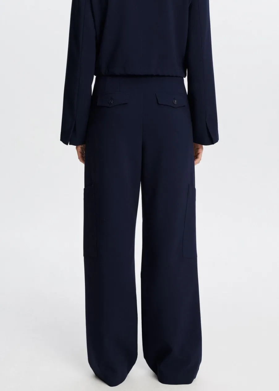 The Sting Wijde broek met cargozakken<DAMES Broeken