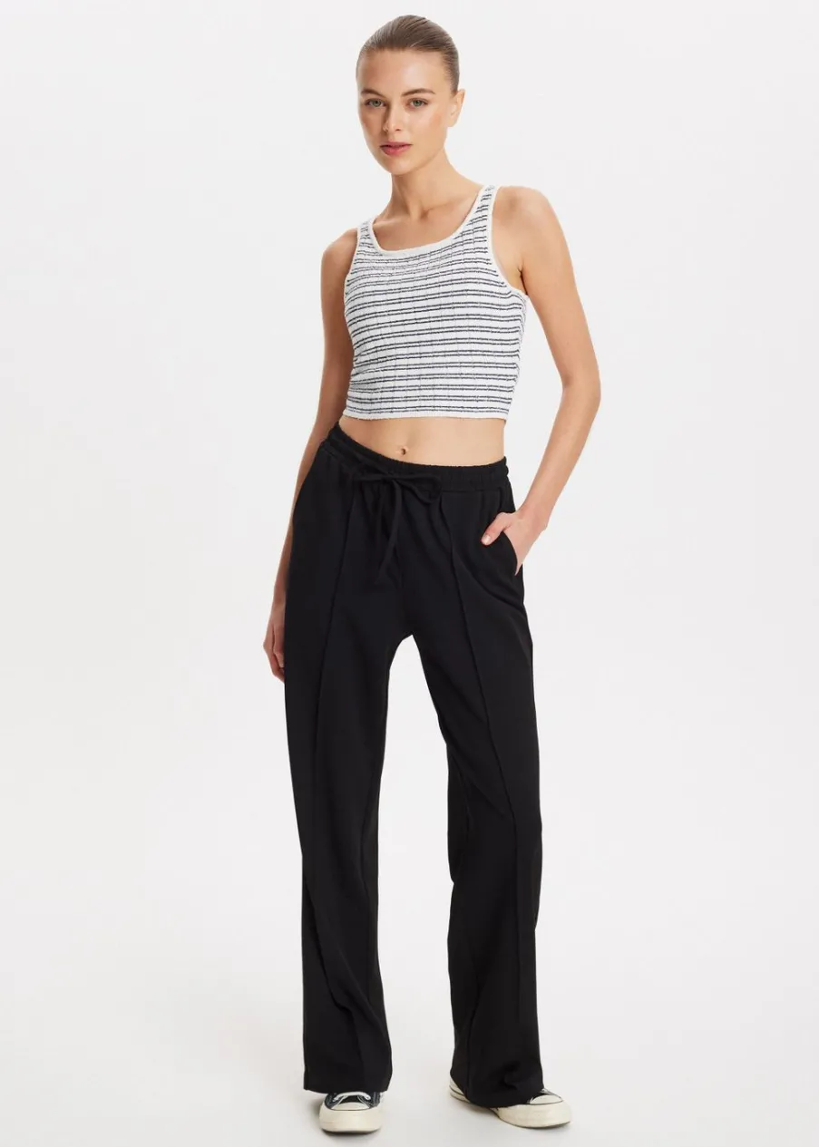 The Sting Wijde broek met pintuck<DAMES Basics|Broeken