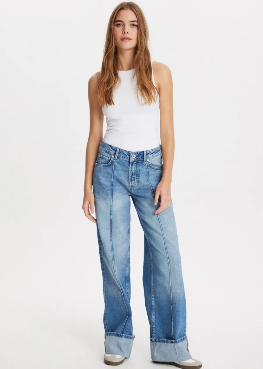 The Sting Wijde pintuck jeans<DAMES Jeans